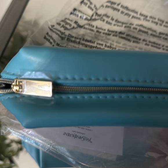 Yves Saint Laurent Pastel Blue and Pink Cosmetic Case - Picture 2 of 4